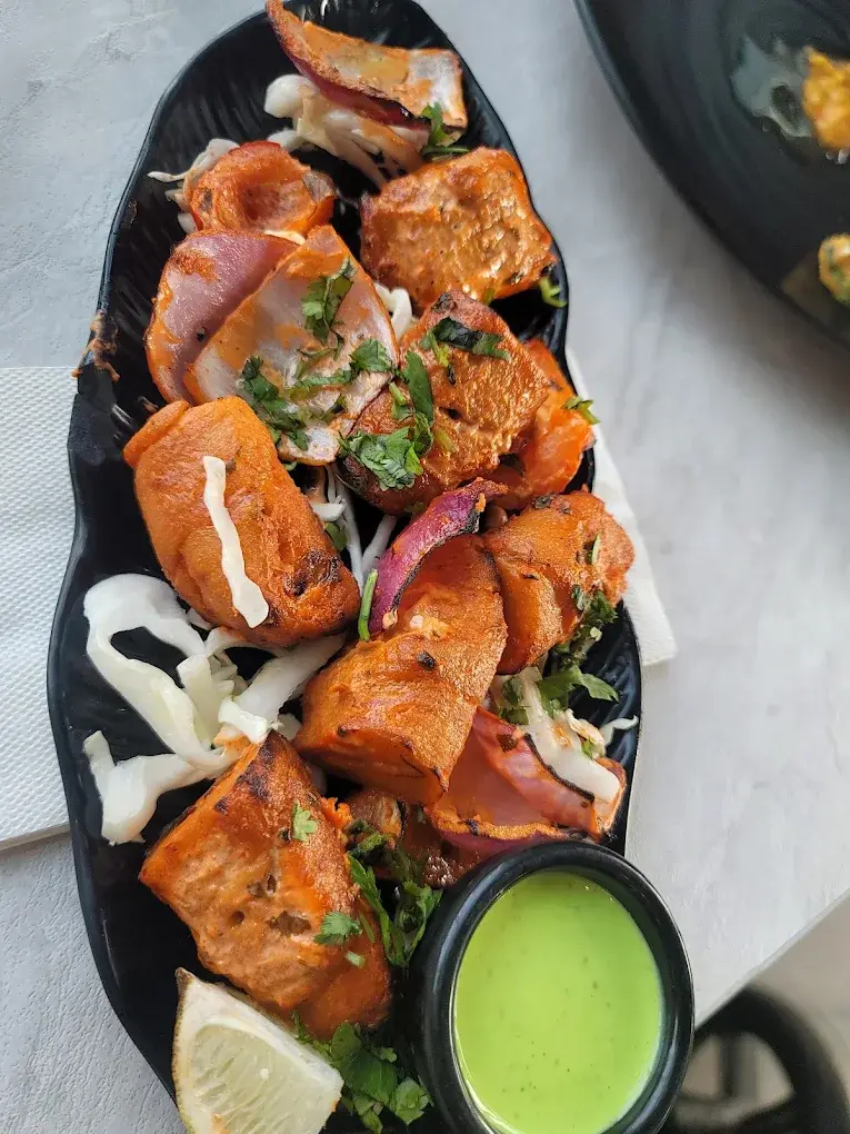 Malai Soya Chaap - Grilled Vegetarian Protein at Desi Club Edmonton - Soy protein marinated in creamy yogurt and spices then grilled until tender